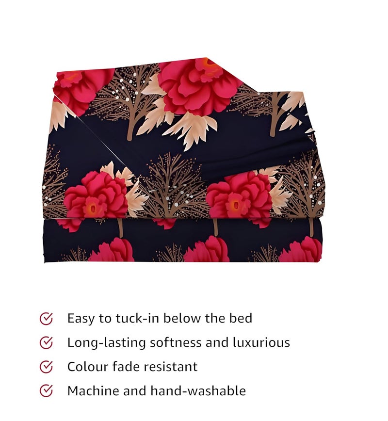 STARNSTYLE Floral Printed King Size Double Bedsheet for Home - Image 5